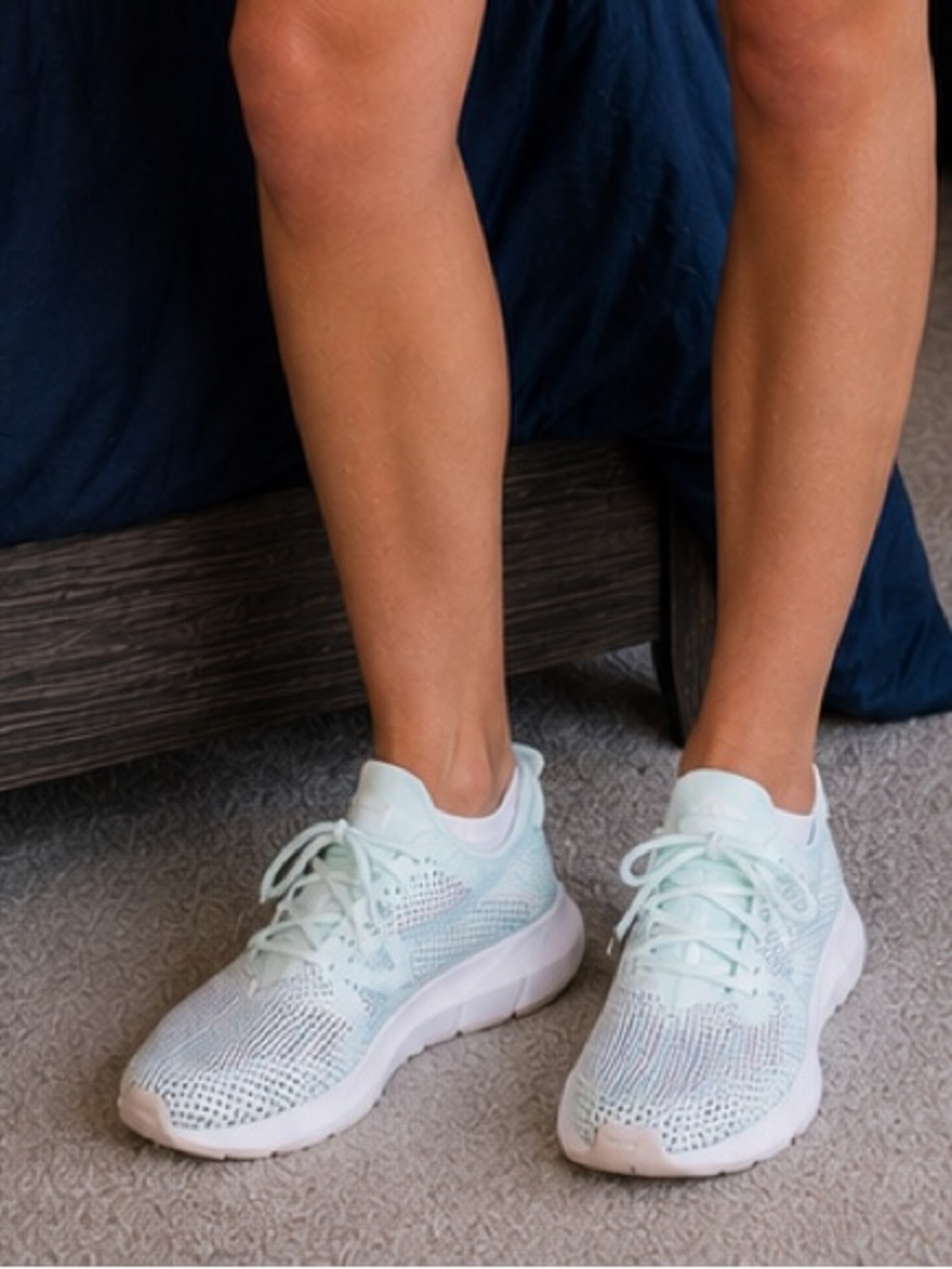 adidas Women's White Athletic Sneakers with Mint Accents
